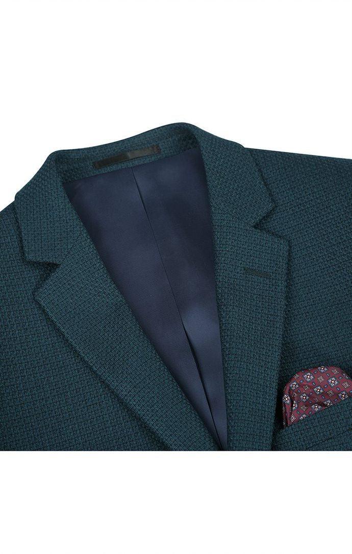 Men's Slim Fit Blazer Wool Blend Sports Jacket in Emerald Green Male Product Image