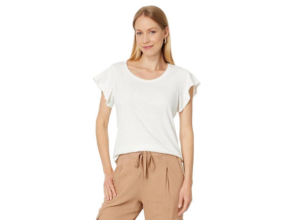 NIC+ZOE Flutter Short Sleeve Tee (Paper ) Women's Clothing Product Image