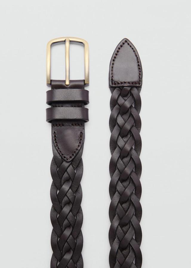 MANGO MAN - 100% braided leather belt brownMen Product Image