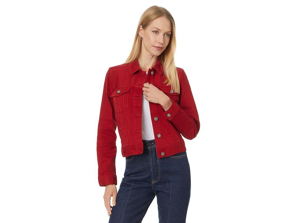 Liverpool Los Angeles Petite Classic Jean Jacket Silky Soft Performance Denim (Carnelian) Women's Jacket Product Image