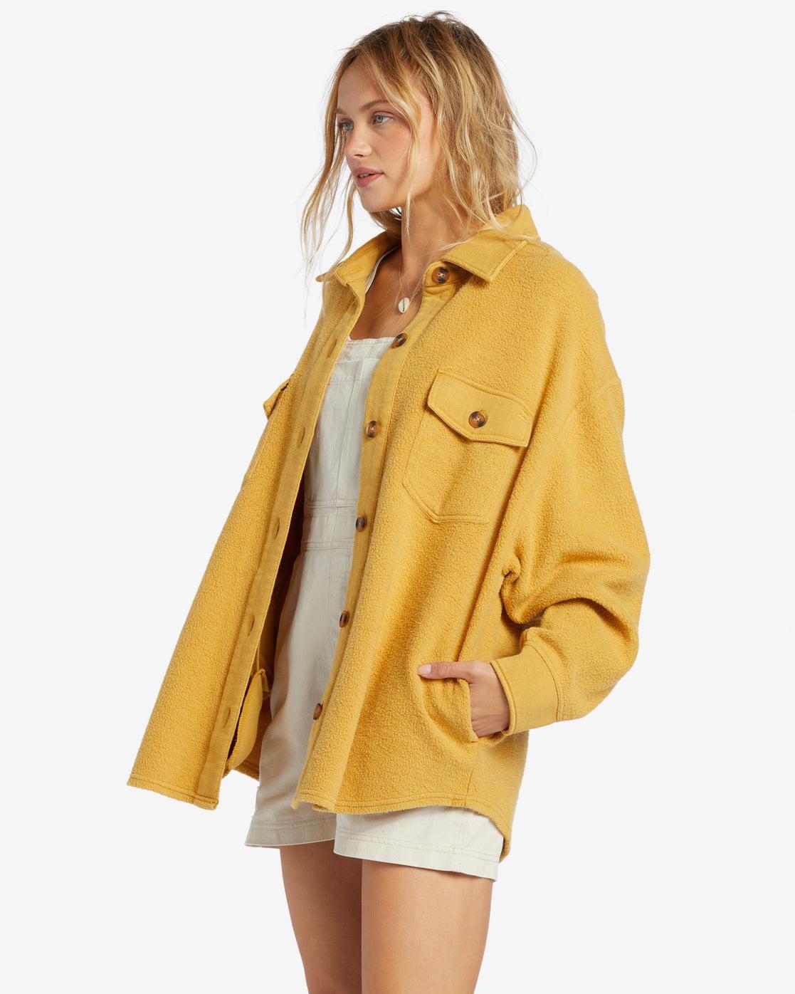 Anytime Shacket Oversized Button-Through Jacket - Wild Honey Female Product Image