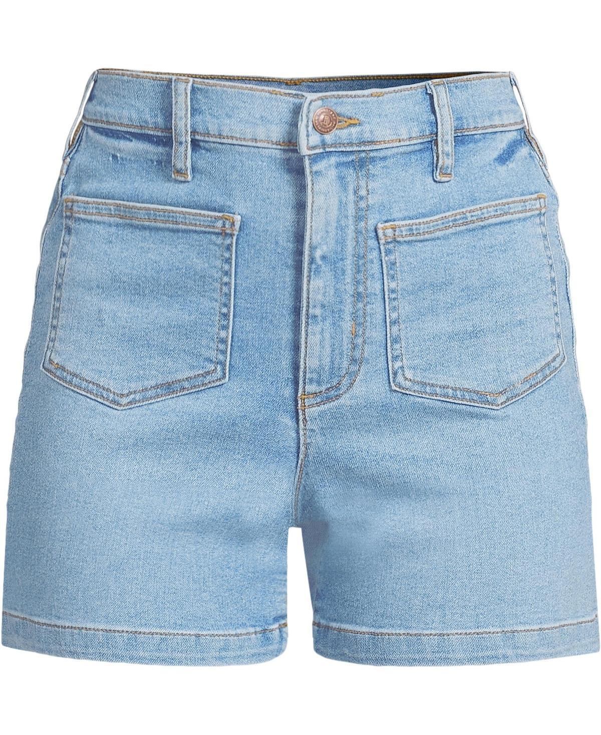 Womens Lands End Recover High Rise 5-in. Inseam Jean Shorts Mellow Blue Product Image