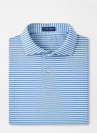 Peter Millar Mens Sawyer Performance Jersey Polo | Color: Cascade Blue | Size: XL Product Image