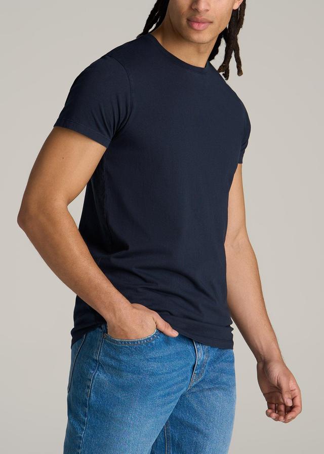 MODERN-FIT Garment Dyed Cotton Men's Tall T-Shirt in Evening Blue Male Product Image