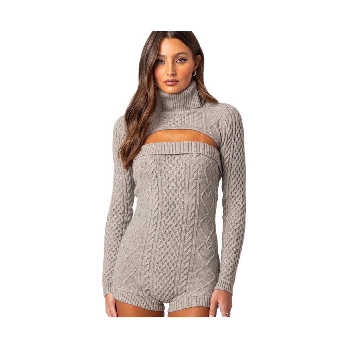 Womens Finnley two piece cable knit romper Product Image