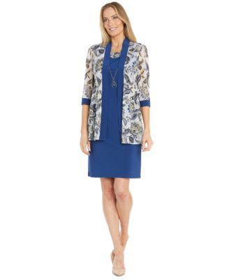 Petite 2-Pc. Paisley-Print Jacket & Dress Set Product Image