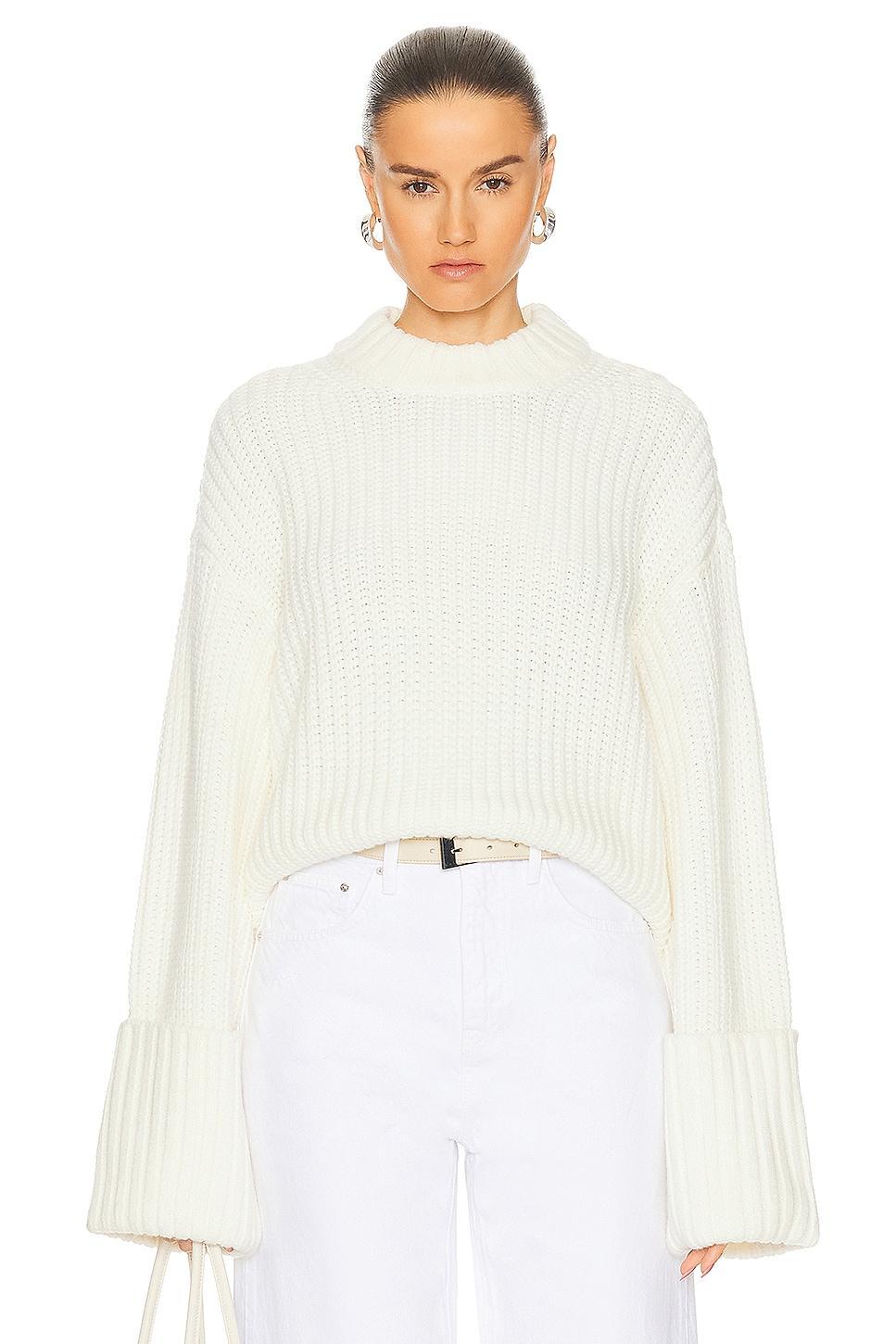 GRLFRND Jeren Sweater in Ivory - Ivory. Size S (also in M, XL). Product Image