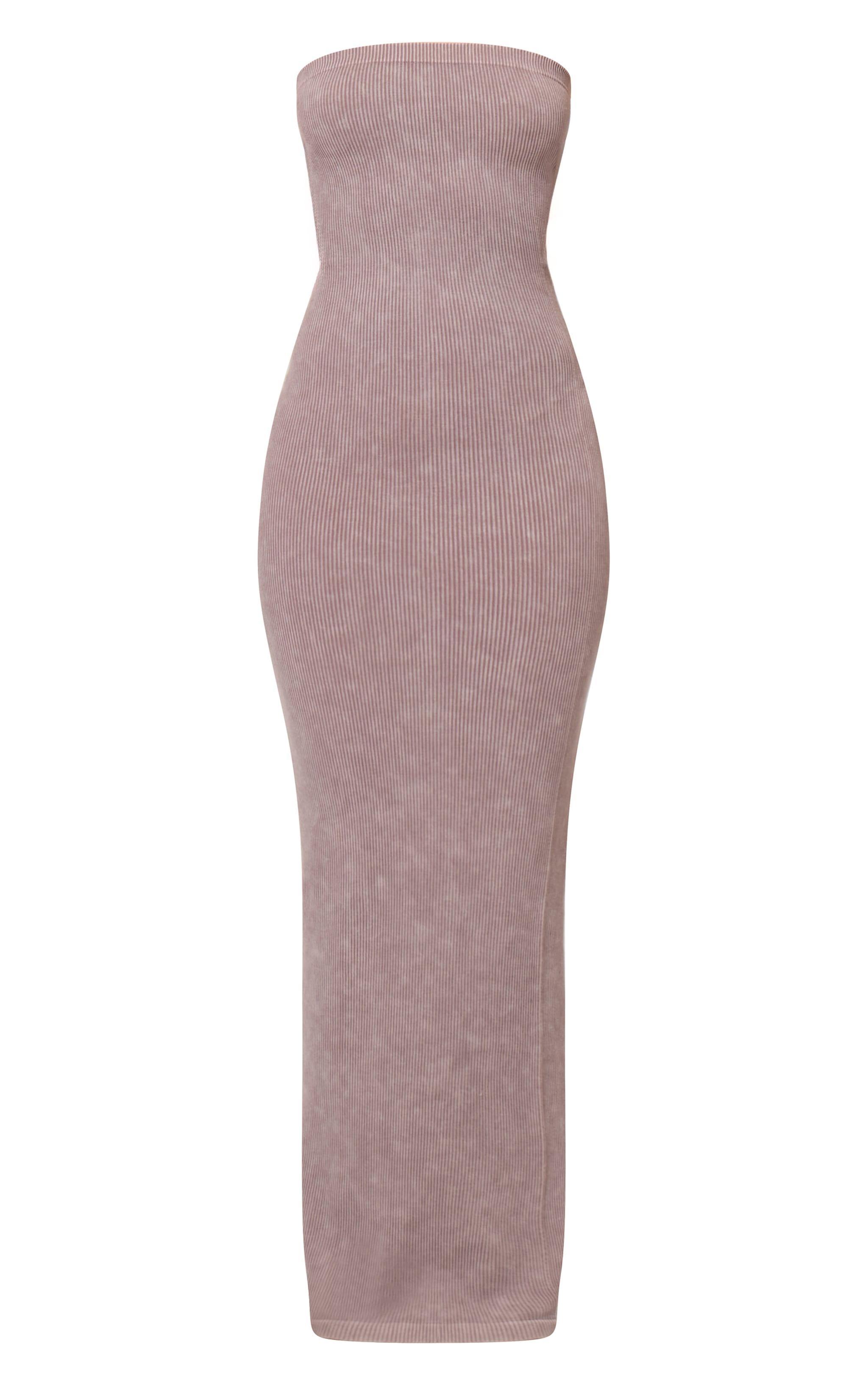 Taupe Faded Snatched Rib Bandeau Midaxi Dress product image