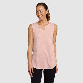 Women's Gate Check Sleeveless Split-Neck Tunic Product Image