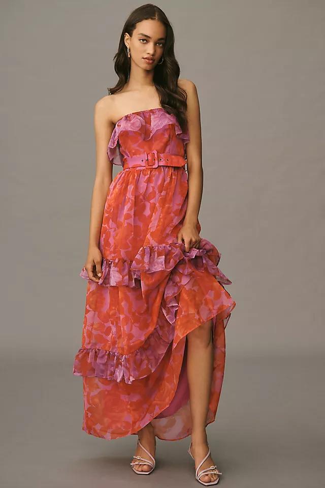 By Anthropologie Strapless Tiered Maxi Dress Product Image