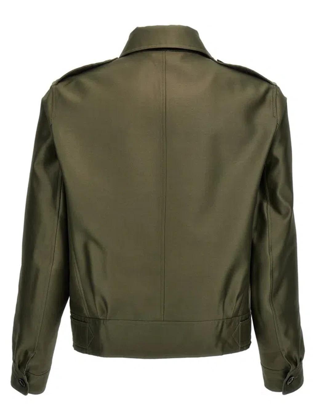 TOM FORD Battle Jacket In Green Product Image