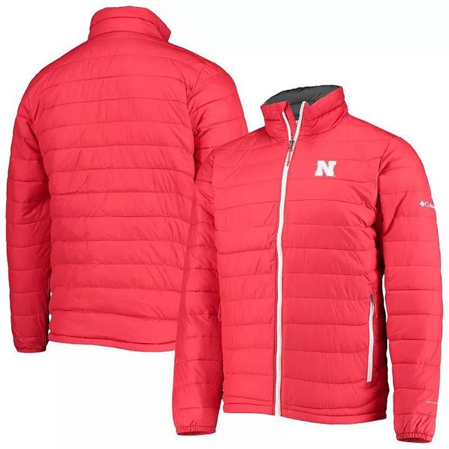 Mens Columbia Scarlet Nebraska Huskers Powder Lite Omni-Heat Reflective Full-Zip Jacket Product Image