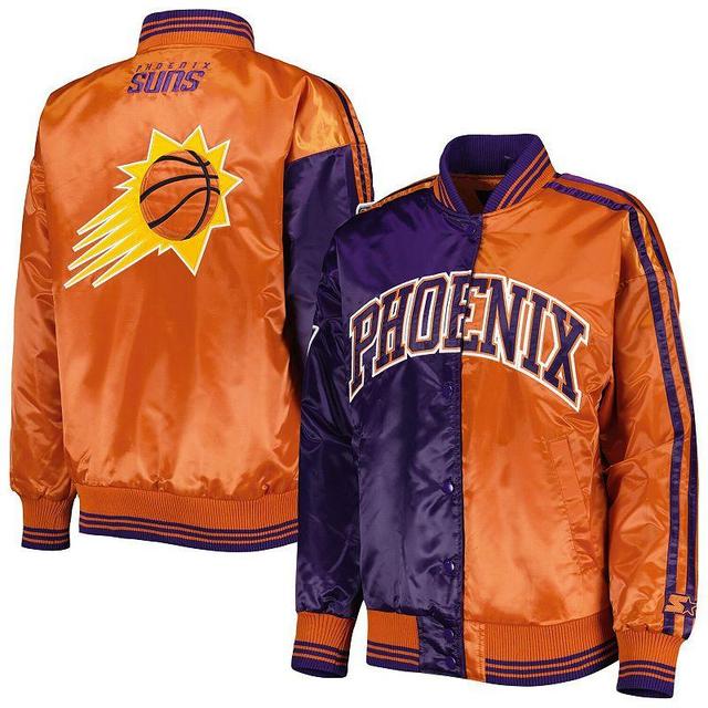 Womens Starter Purple/Orange Phoenix Suns Split Colorblock Satin Full-Snap Varsity Jacket Product Image