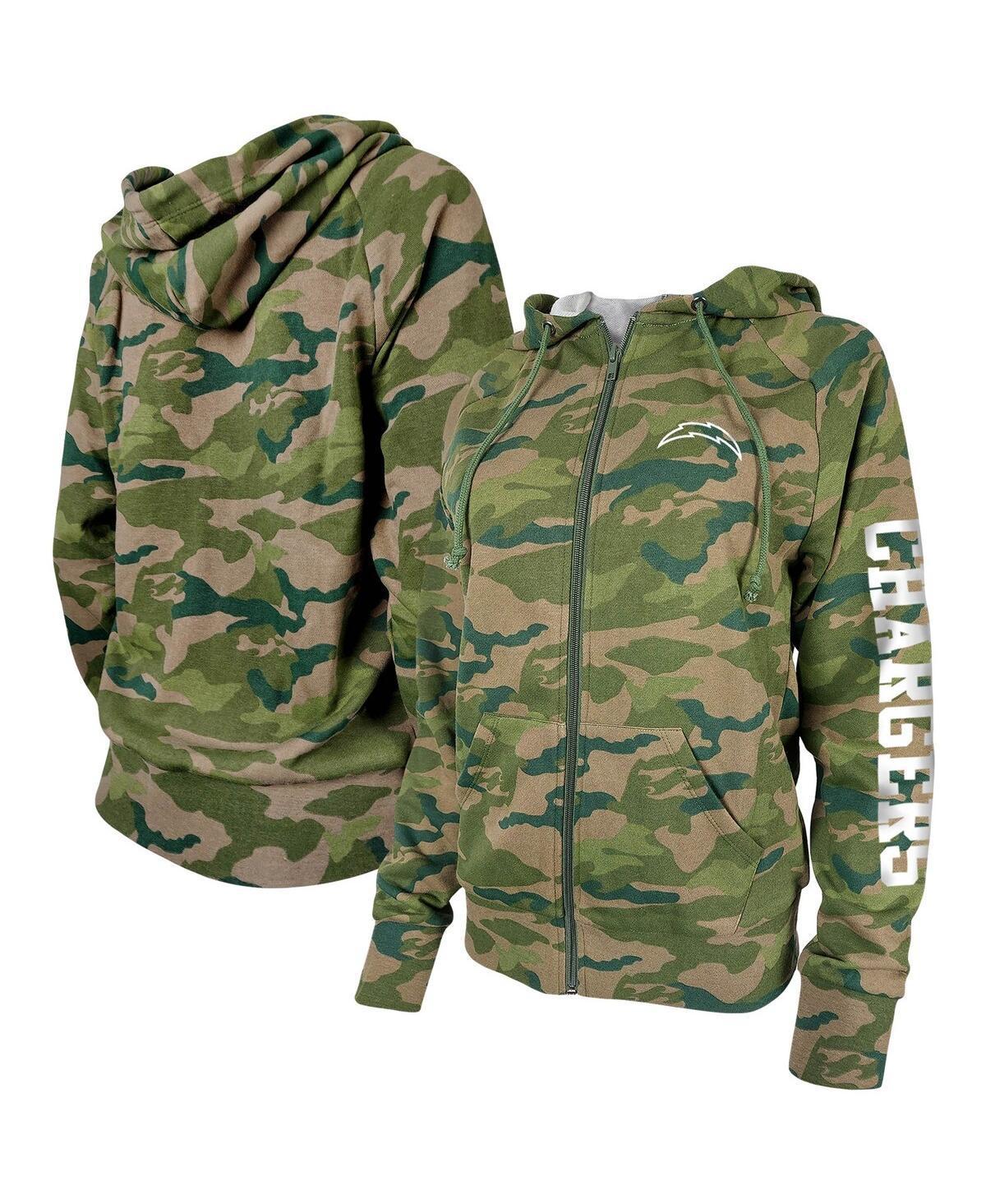 Womens New Era Camo Los Angeles Chargers Raglan Full-Zip Hoodie Product Image