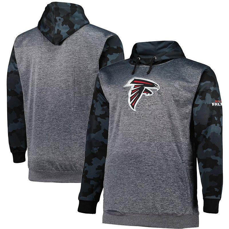 Men's Fanatics Branded Heather Charcoal Atlanta Falcons Big & Tall Camo Pullover Hoodie Product Image