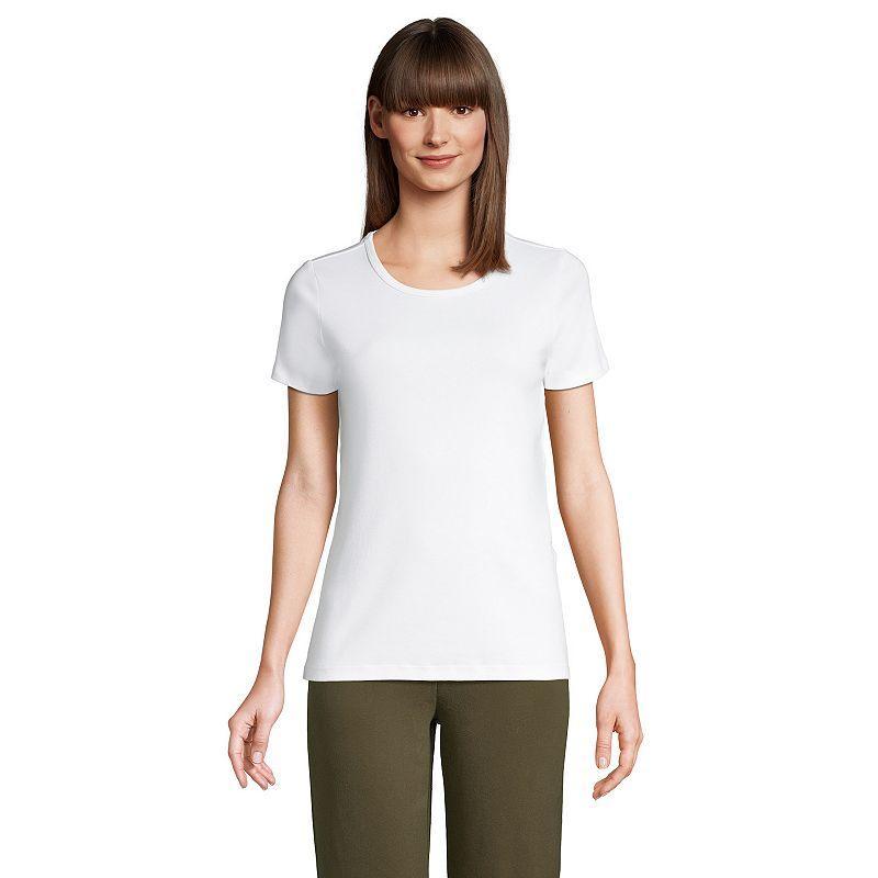 Womens Lands End All-Cotton Crewneck Tee Product Image