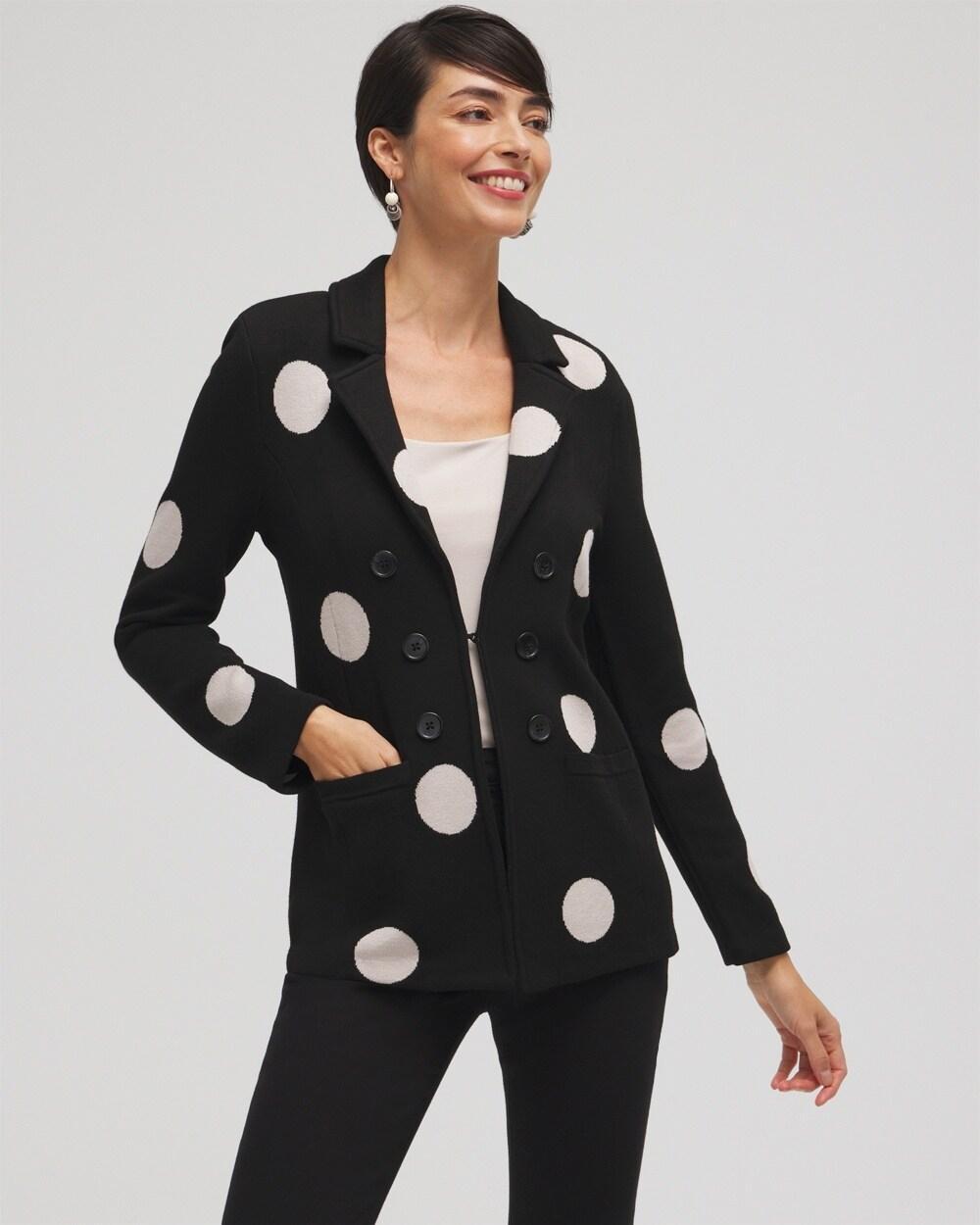 Polka Dot Cardigan Blazer Product Image