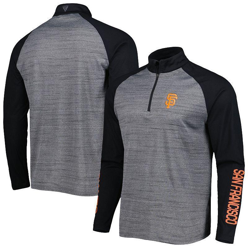 Mens Levelwear Heather Gray San Francisco Giants Vandal Raglan Quarter-Zip Top Product Image