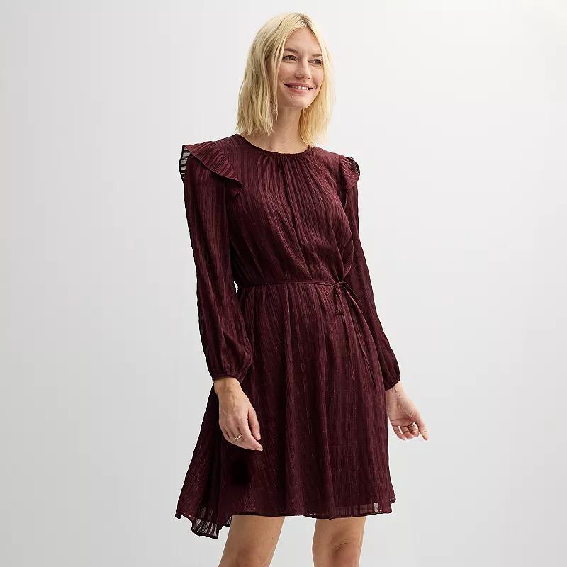 Petite Nine West Ruffle Sleeve Blouson Mini Dress, Womens Product Image