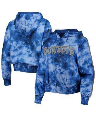 Womens Mitchell & Ness Dallas Cowboys Galaxy Full-Zip Windbreaker Hoodie Jacket Blue Product Image