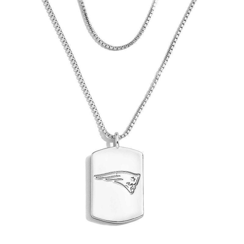 WEAR by Erin Andrews x Baublebar New England Patriots Silver Dog Tag Necklace Product Image