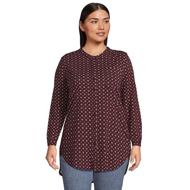 Lands End Plus Size Long Sleeve Jersey A-line Tunic Product Image