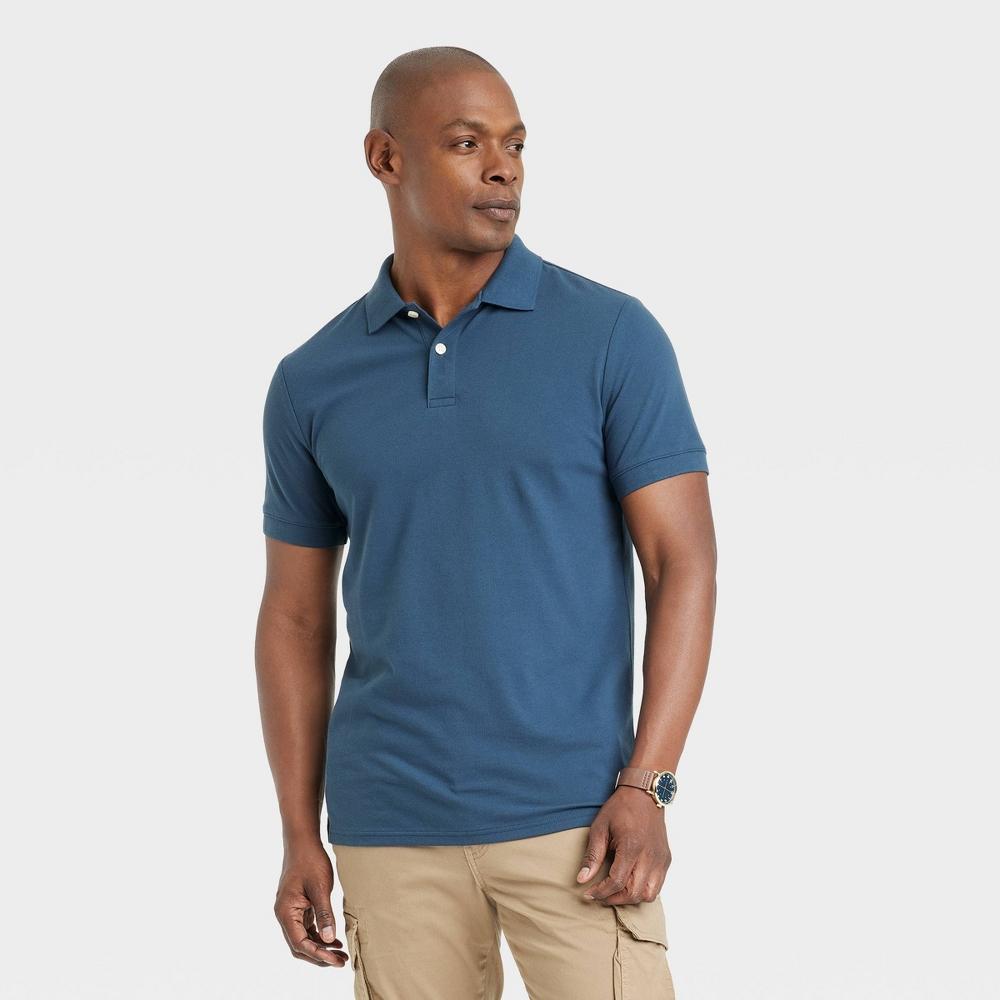 Mens Every Wear Loring Polo Shirt - Goodfellow & Co Dark Blue L Product Image