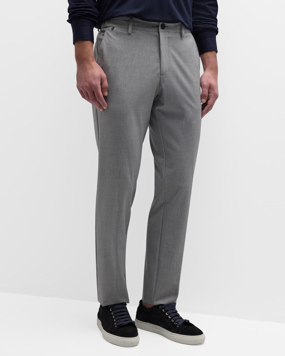 Mens Wool Flat-Front Trousers Product Image