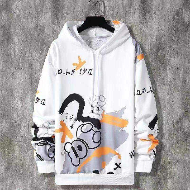 Drawstring Bear Print Oversized Hoodie Product Image