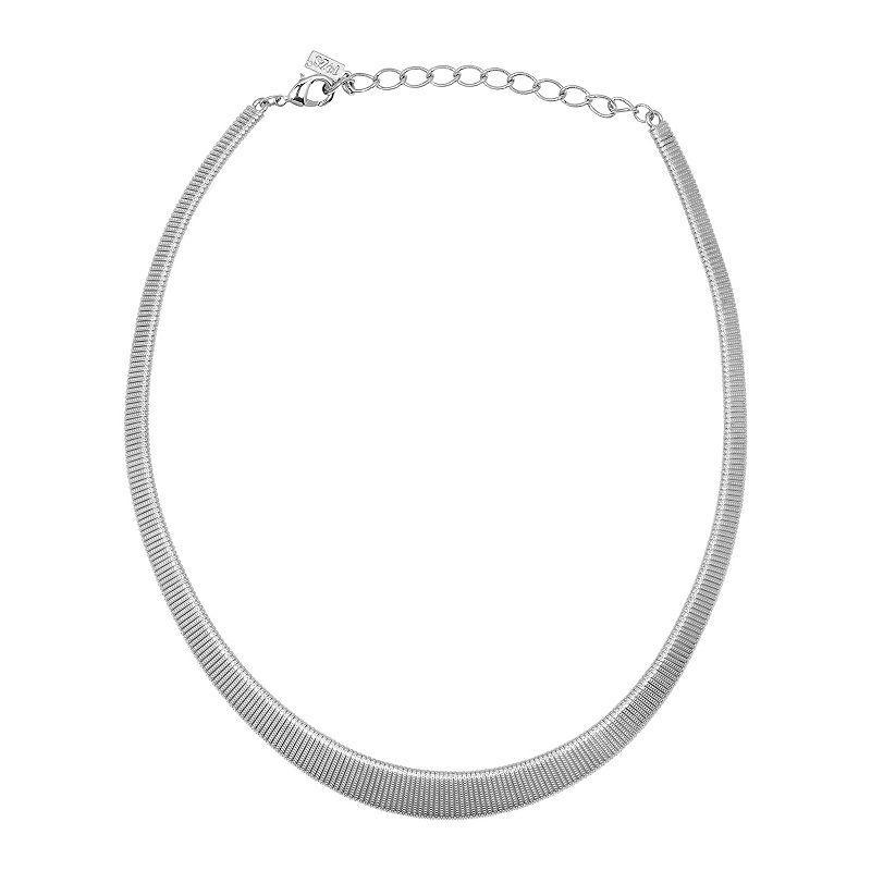 1928 Omega Mesh Collar Necklace, Womens, Silver Product Image