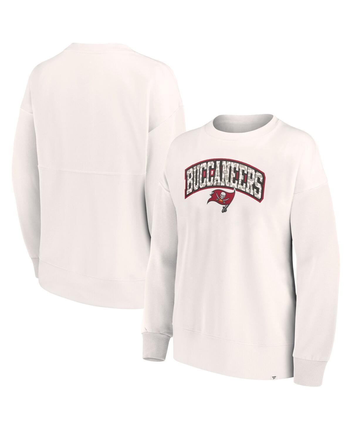 Womens Fanatics White Tampa Bay Buccaneers Leopard Team Pullover Sweatshirt product image