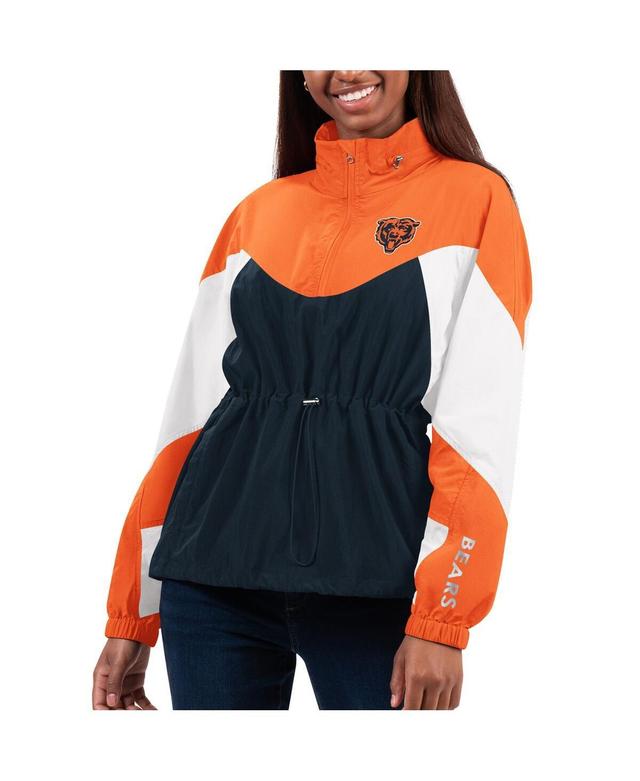 Womens G-III 4Her by Carl Banks /Orange Chicago Bears Tie Breaker Lightweight Quarter-Zip Jacket Blue Product Image