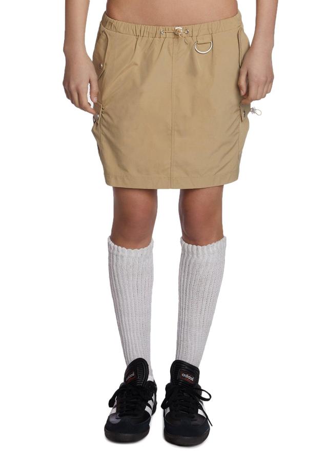 Low Waist Cargo Mini Skirt - Tan Product Image