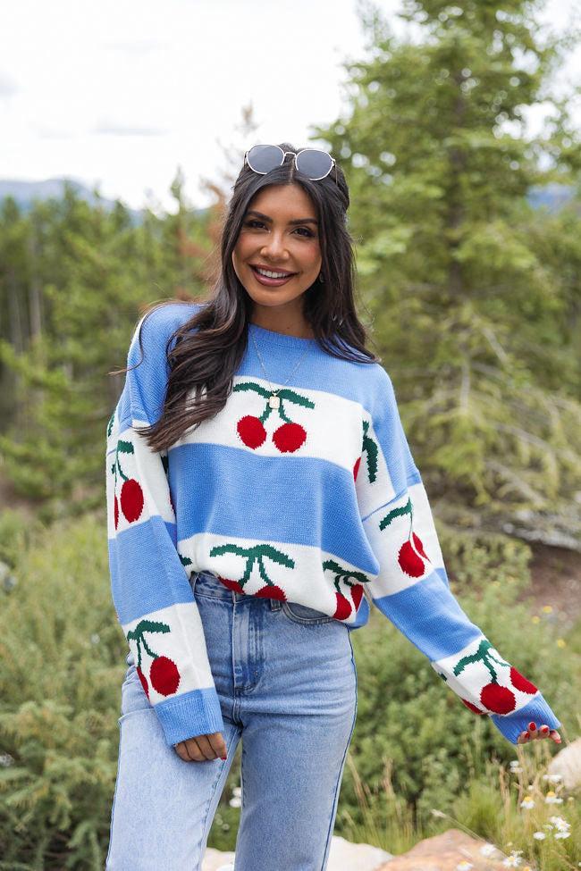 The Cherry On Top Blue Sweater Product Image