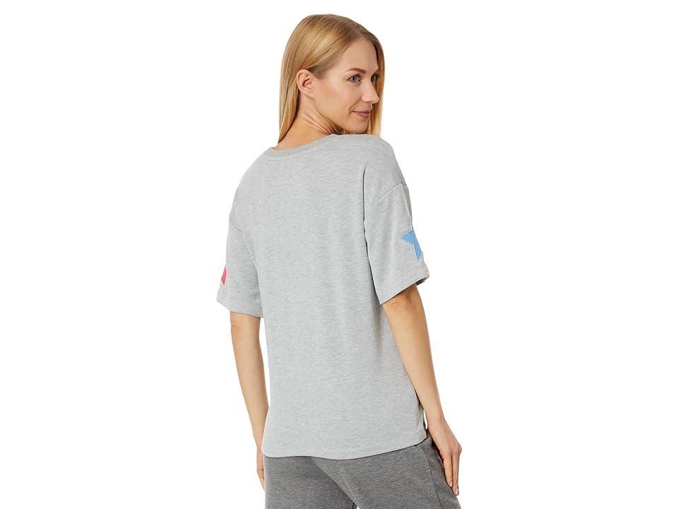 P.J. Salvage Star Spangled Short Sleeve Pullover (Heather Grey) Women's Pajama Product Image