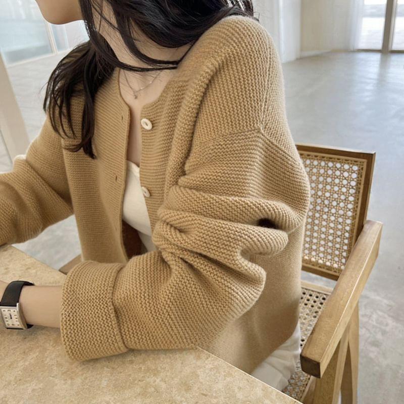 Crew-Neck Loose Cardigan Product Image