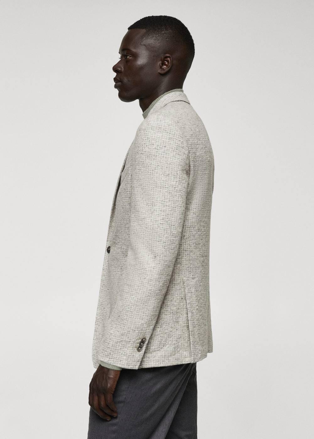 MANGO MAN - Virgin wool jacket in houndstooth wool beigeMen Product Image