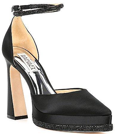 Badgley Mischka Collection Eliana Ankle Strap Platform Pointed Toe Pump Product Image