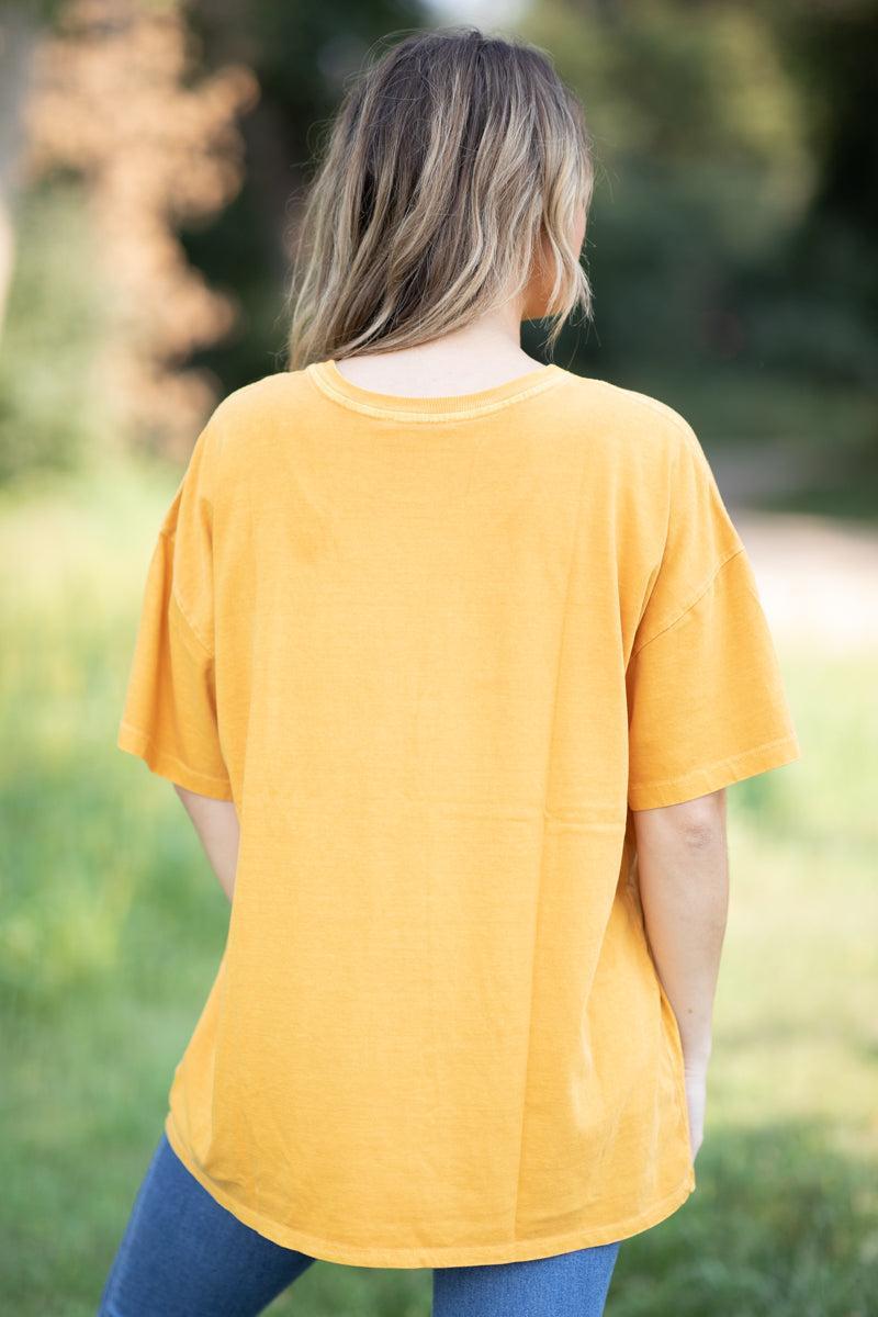 Mustard Drop Shoulder Round Neck Top Product Image