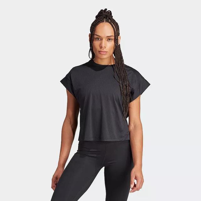 Womens adidas Cropped Studio Tee Product Image