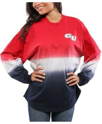 Womens Red Gonzaga Bulldogs Ombre Long Sleeve Dip-Dyed T-shirt Product Image