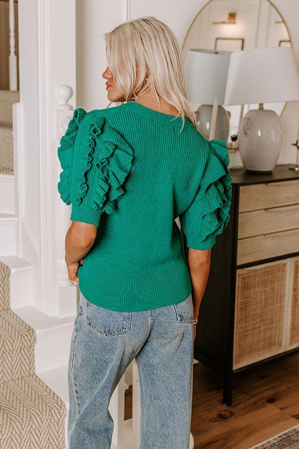 Latest Obsession Knit Top in Green Product Image