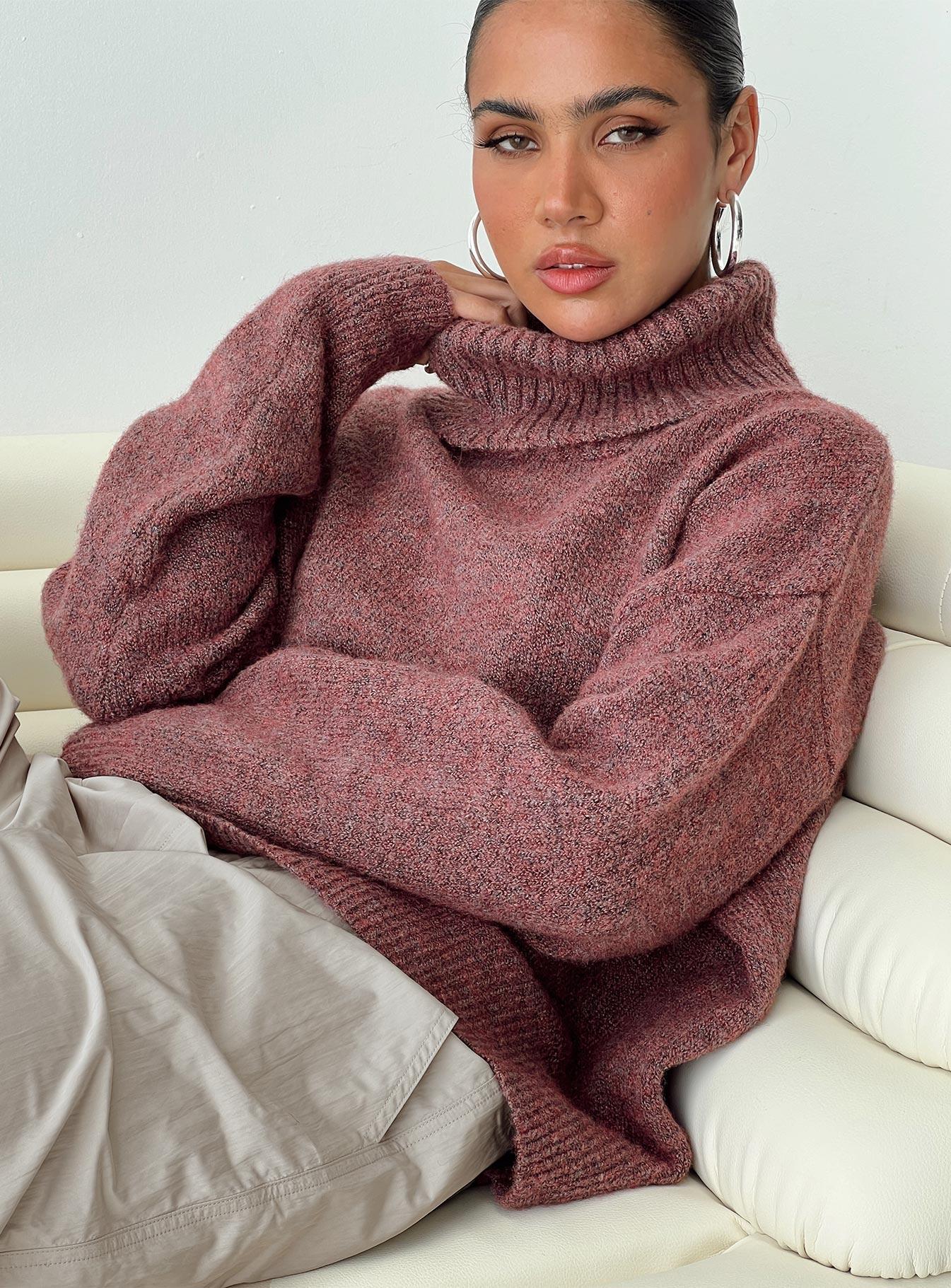 Oswin Turtleneck Sweater Burgundy product image