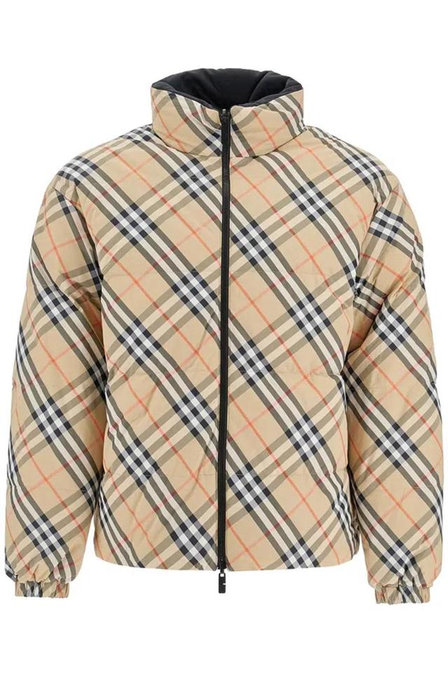 Reversible Nylon Down Jacket In Beige Product Image