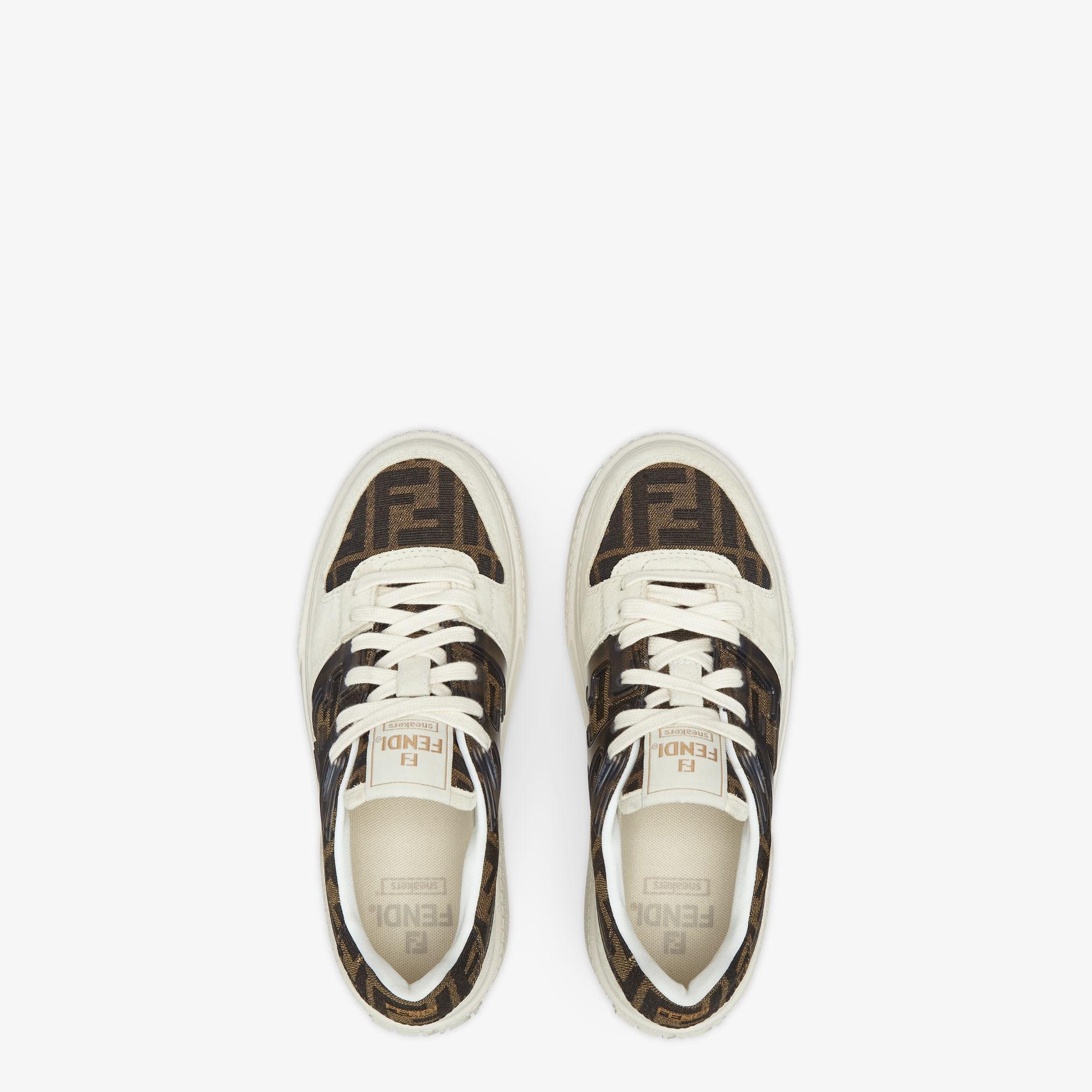 Fendi MatchCanvas and white suede platform low-tops Product Image