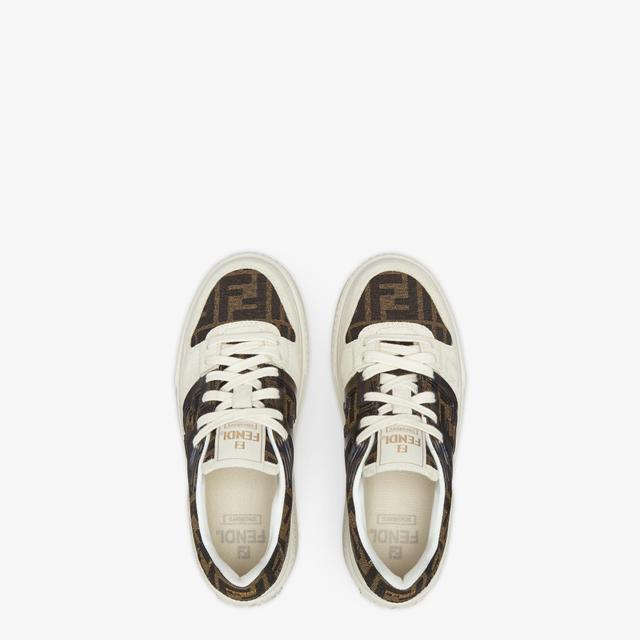 Fendi MatchCanvas and white suede platform low-tops Product Image