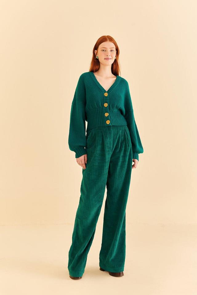 Emerald Corduroy Pants, EMERALD / L Product Image