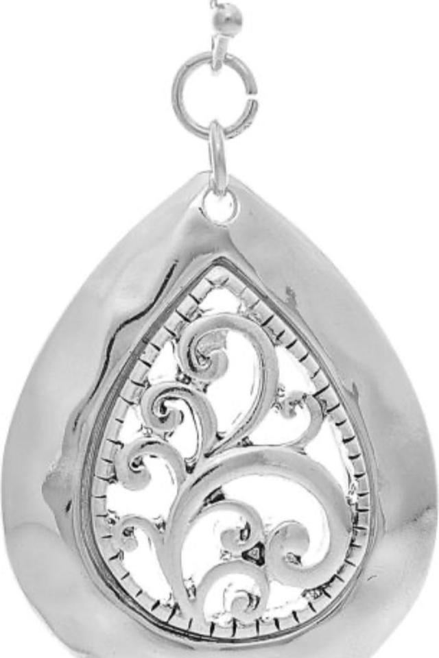 Silver Filigree Swirl Teardrop Earring Product Image