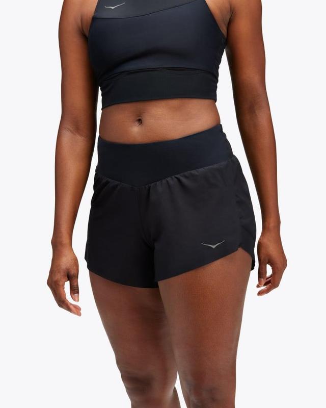 Hoka One HOKA Women's Glide 4'' Short in Black, Size XL Product Image