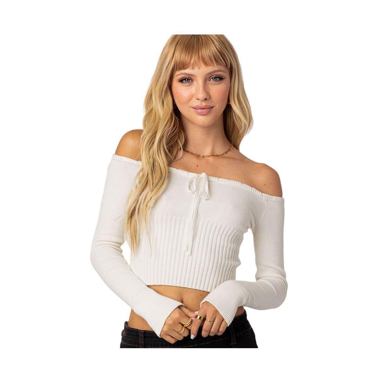 Edikted Dawna Tie Front Knit Top Product Image